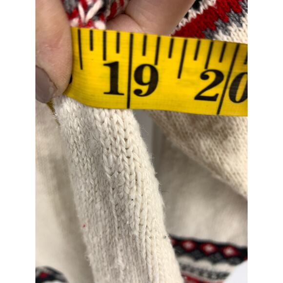 Yarnworks 90s Fair Isle Knitted Cardigan Sweater Novelty Mitten Pockets Size M - Picture 5 of 6